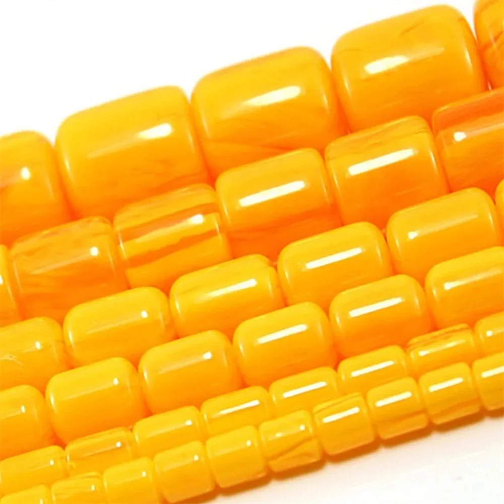 Cylinder Resin Beeswax Ivory Gems 6-17mm Imitation Amber Slice Loose Beads Diy Jewelry Making Necklace Bracelet Crimp End Beads