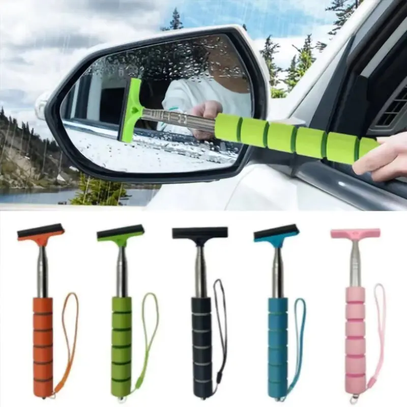 Multifunctional Car Rearview Mirror Telescopic Wiper Wiper Wash Car Window Front Windshield Rainproof Cleaning Brush Scraper