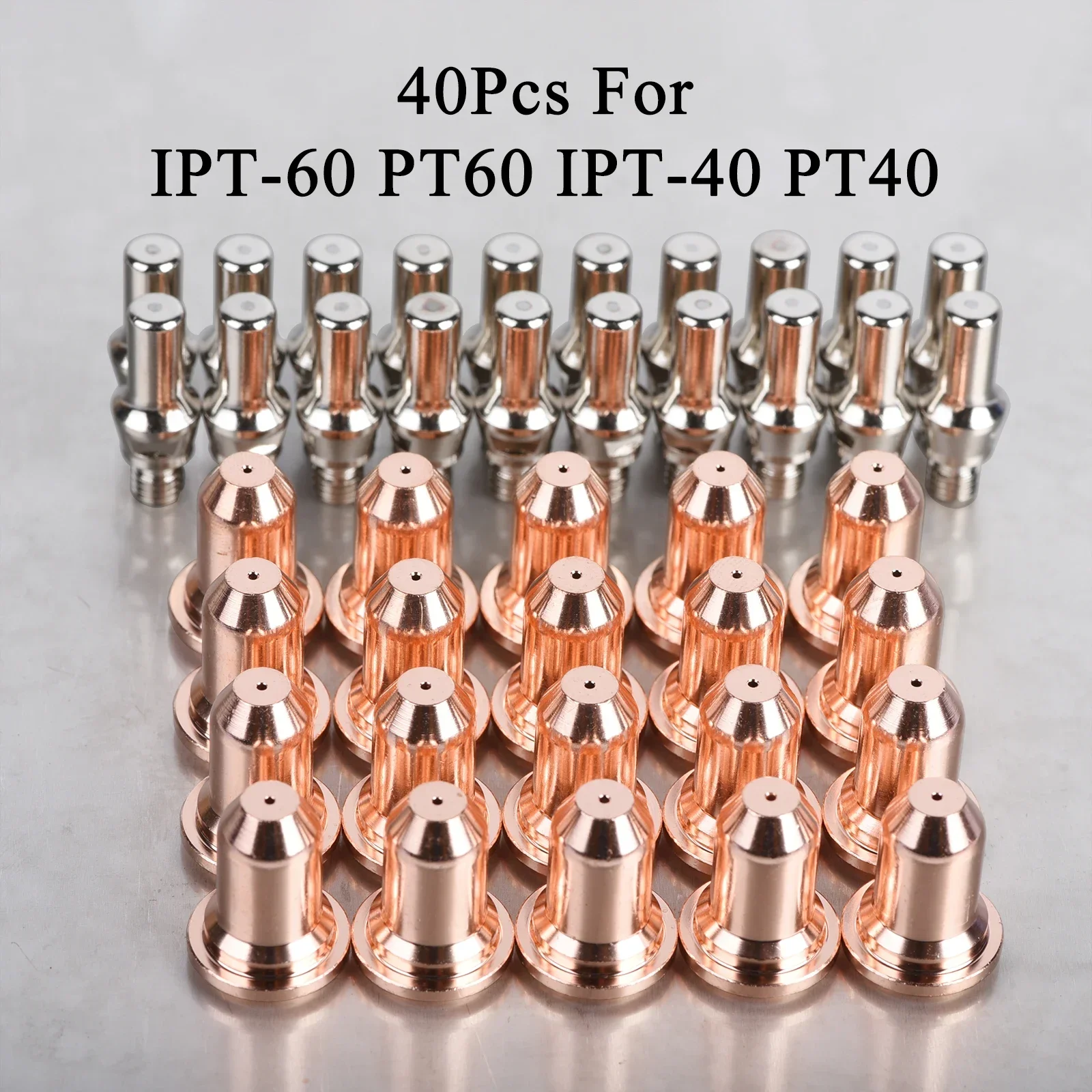 20/40PCS IPT-60 PT-60 IPT-40 PT40 Electrode 52582 Nozzle 51318 0.8mm/0.9mm Contact Cutting Fit Plasma Cutter Torch Consumables