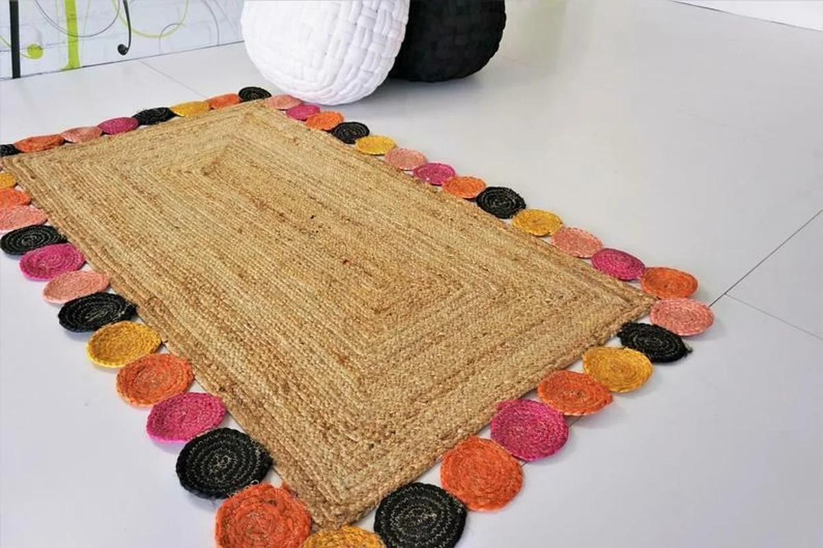 Rug Natural Jute Area Rugs Home Decor Carpet 3x5 Feet Handloom Braided Floor Mat