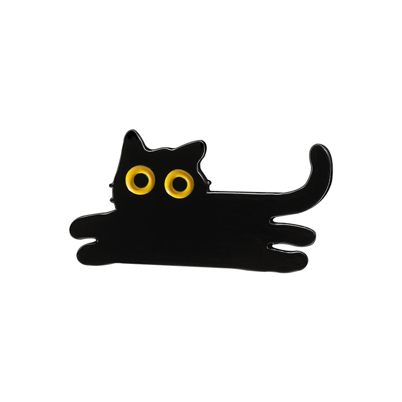 Big Eyes Black Cat Enamel Pin