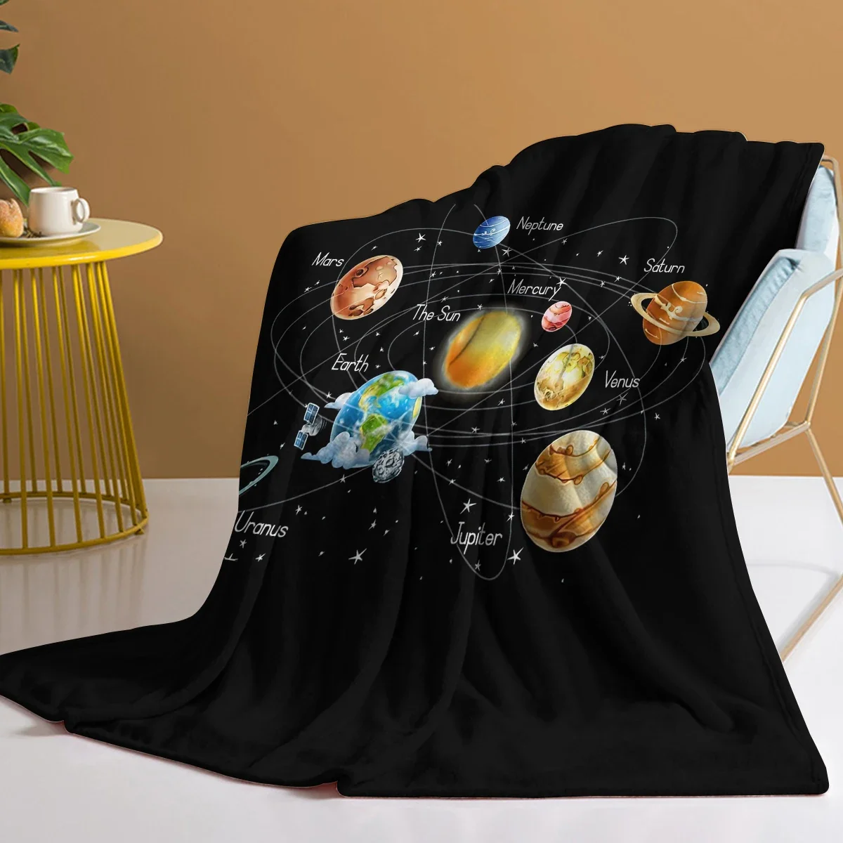 

3d Printed Solar System Blanket Outer Space Printed Soft Flannel Warm Cozy Blanket for Teens Adults Kids Cover When Sleep