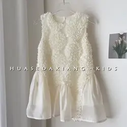 Vestidos de princesa por encima de la rodilla, jersey con cuello redondo, dulce diseño de moda coreana, elegante, 2023