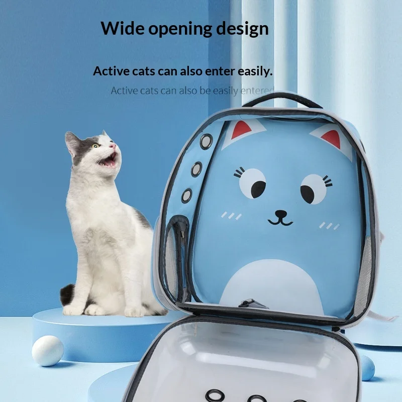 Mochila transportín transparente para gatos y perros, doble correa - imagen 4