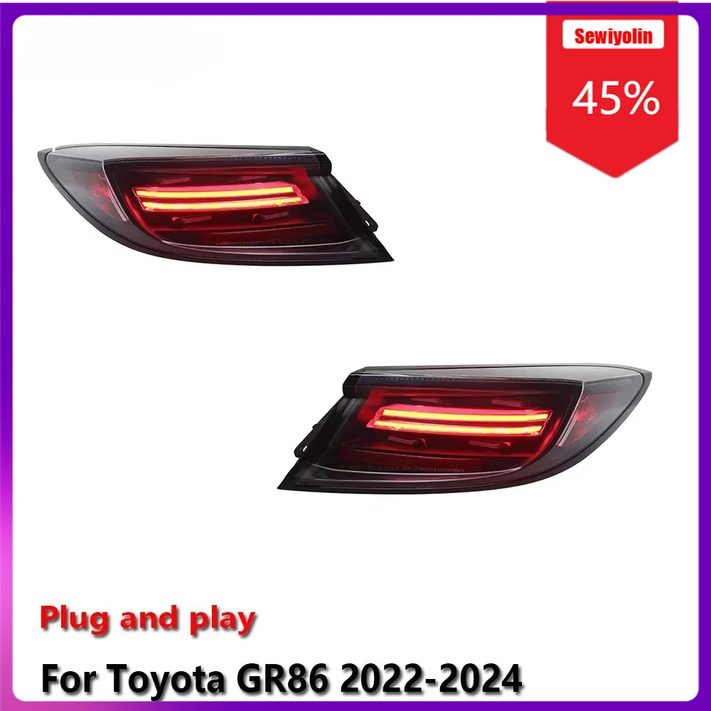 

Sewiyolin Автомобильные светодиодные фонари в сборе для Toyota GR86 2022-2024 Авто противотуманные DRL Тормозной указатель поворота Plug and Play