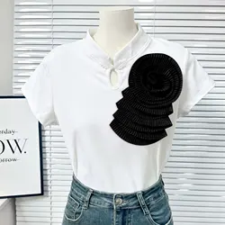 High End Niche Pleated Flower Brooch with Fabric and Pin Technology, Three-dimensional Women's Jewelry Dress Corsage