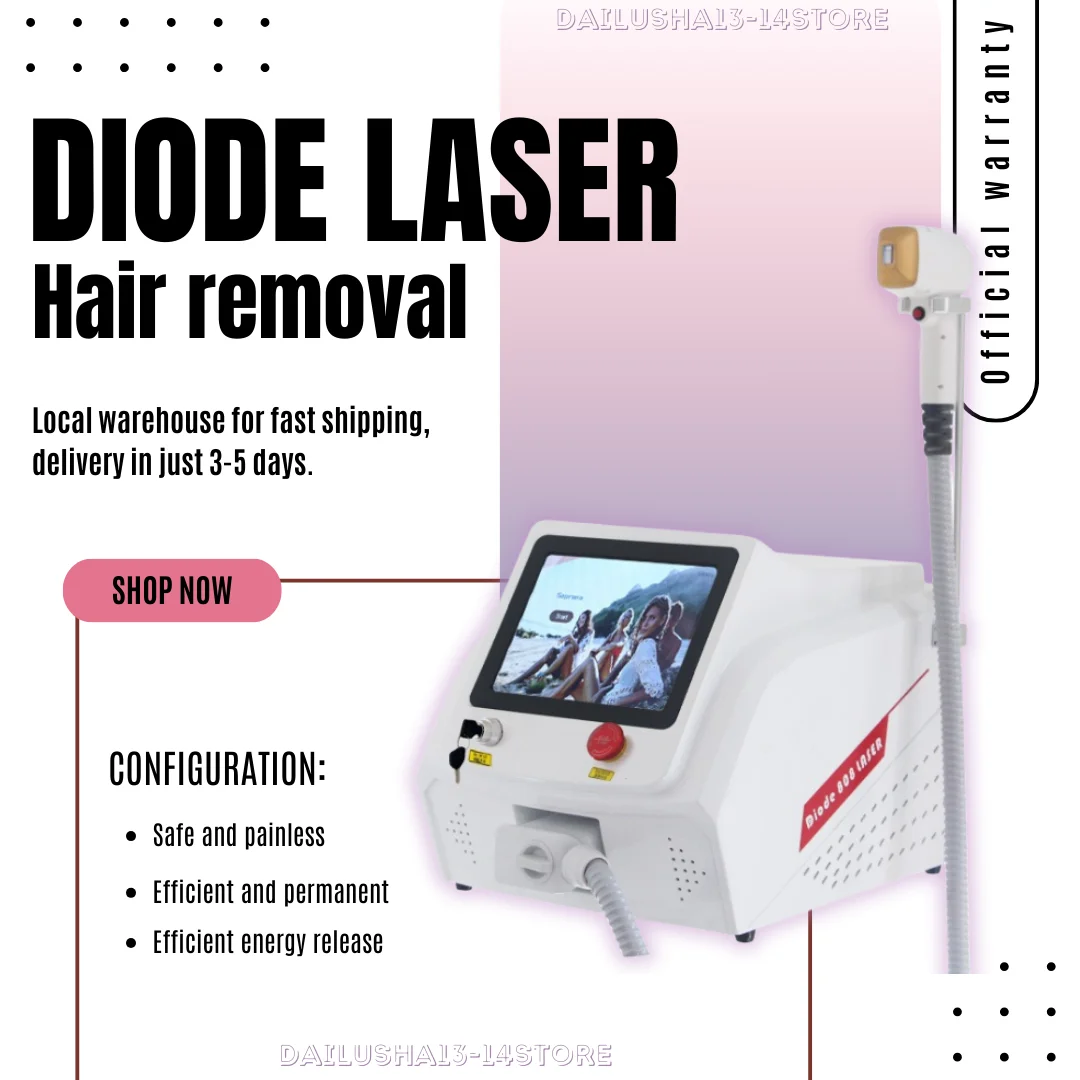 

Diode Laser Hair Removal Machine 3000w Painless Ice Titanium 3 wavelengths Laser Hair Removal Device 40Million Shots Salon-Grade