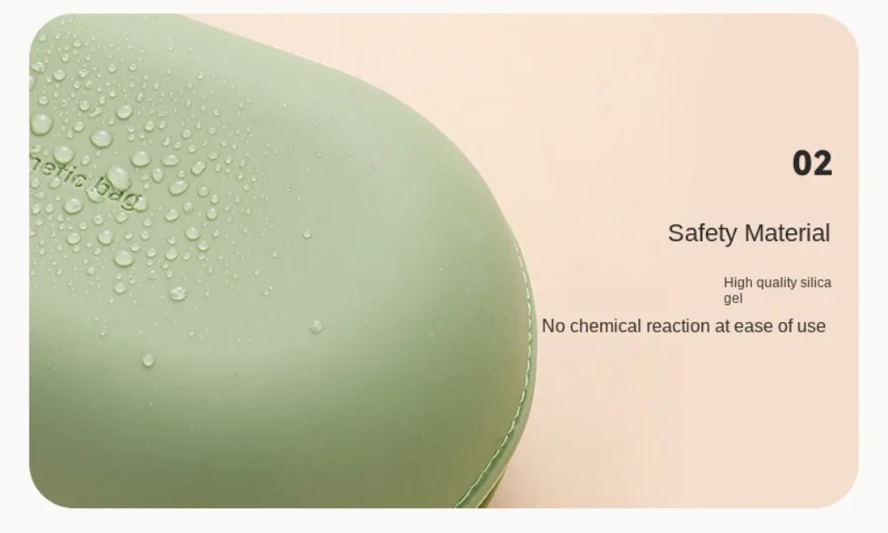 Neue Silikon-Kosmetiktasche, wasserdichte, tragbare Toilettentasche mit großem Fassungsvermögen für Geschäftsreisen, niedliche Make-up-Tasche – Detail 9