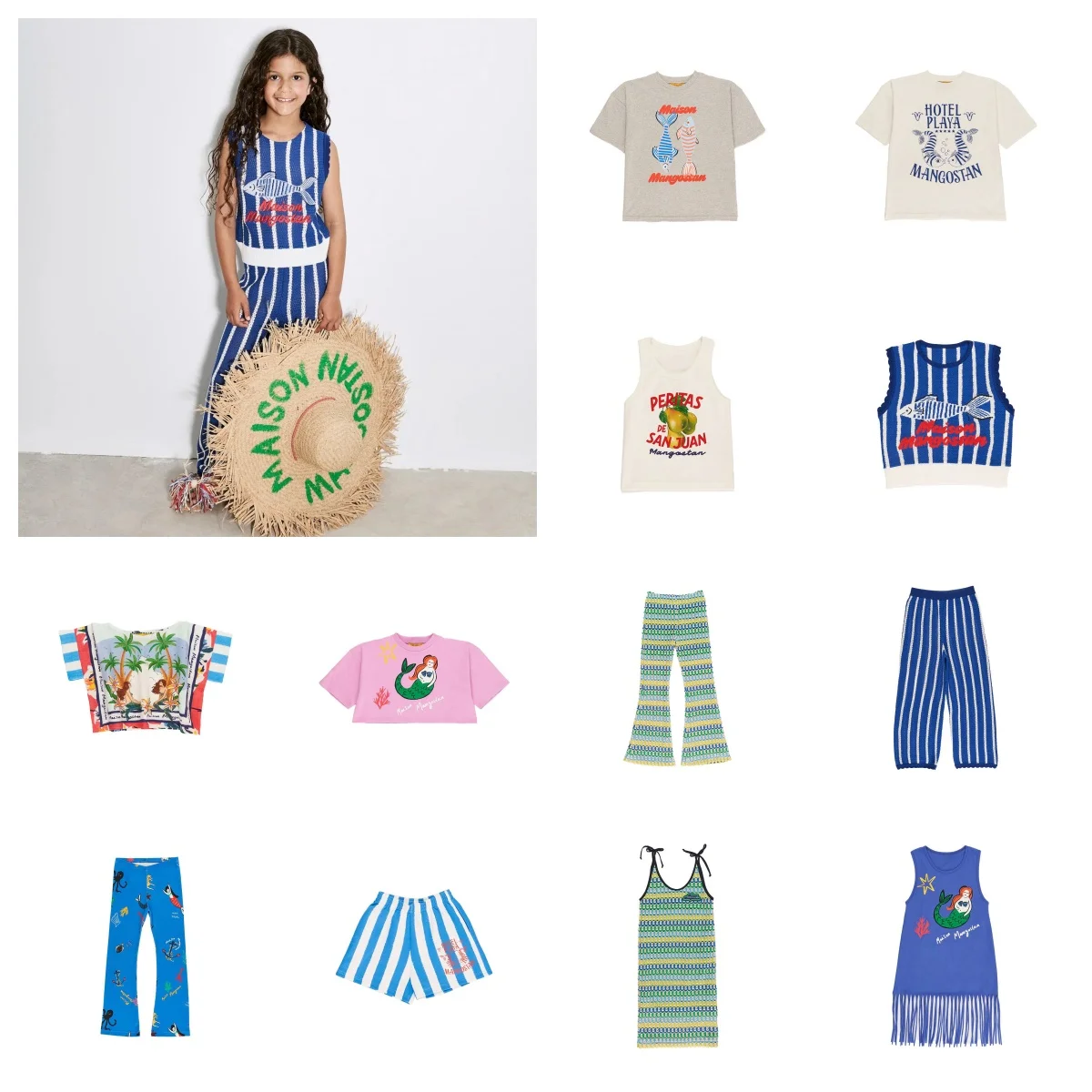 

Children's T-Shirt 2024 Summer New Girls' Ins Style All Round Collar Cute Animal Printing Short-Sleeved Tops Pants Set