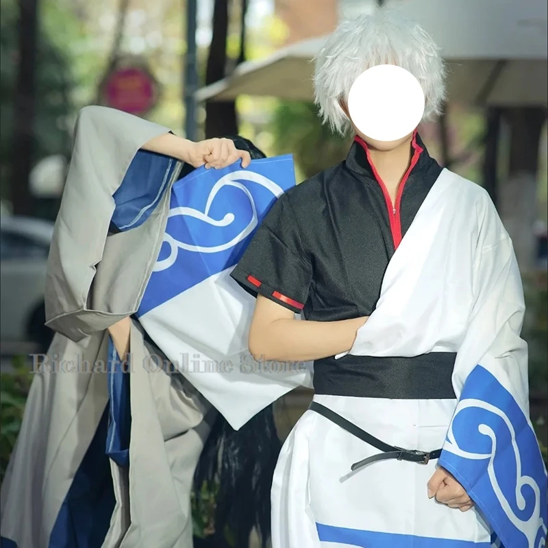 Sakata Gintoki Cosplay Costume Anime Gintama Cosplay Costumes Kimono Halloween Carnival Party Silver Soul Cosplay Costume Wigs