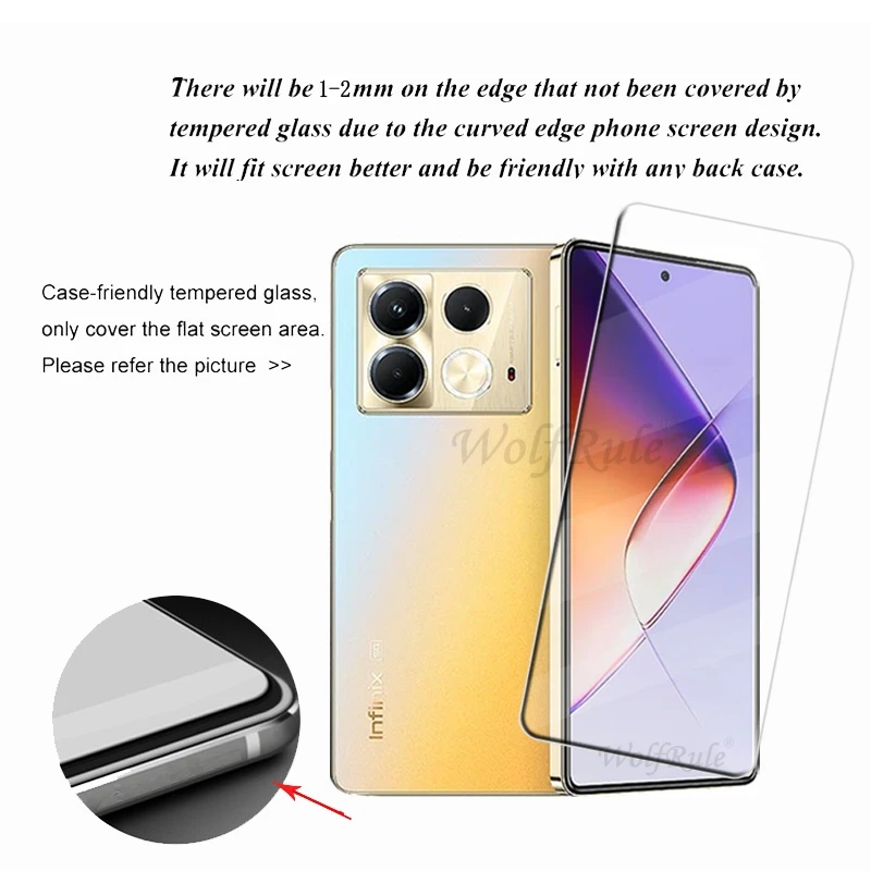 1/2/3/4Pcs For Infinix Note 40 5G Glass For Infinix Note 40 5G Glass Transparent HD 9H Screen Protector Infinix Note 40 5G Glass
