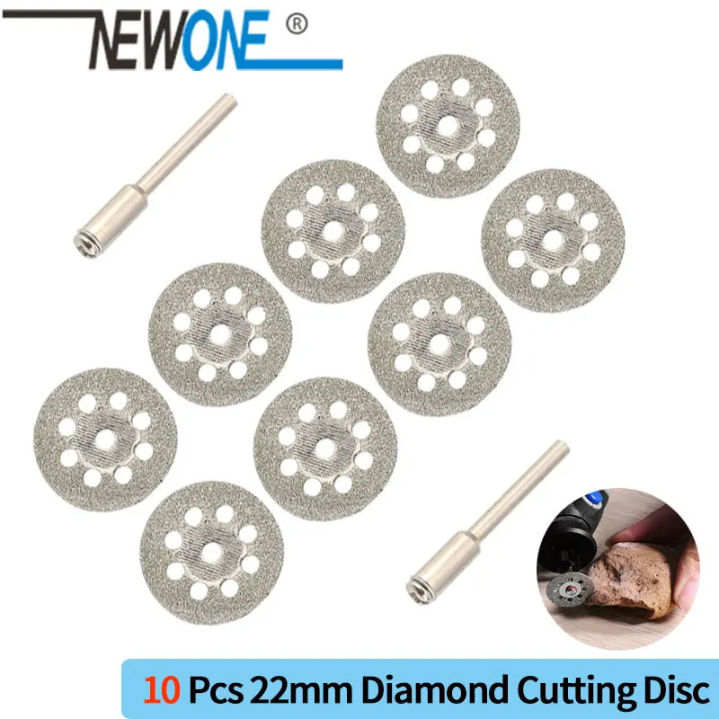 10Pcs 22mm Rotary Tool Accessory Diamond Cut Off Wheel Disc Fits Proxxon Dremel Rotary Tools Craftsman