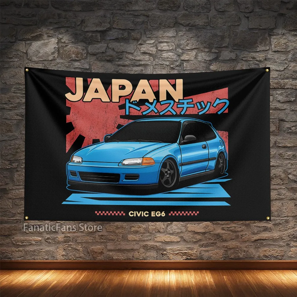 تصميم تعديل سباق السيارات العلم البوليستر الطباعة الرقمية سيارات راية للزينة #5