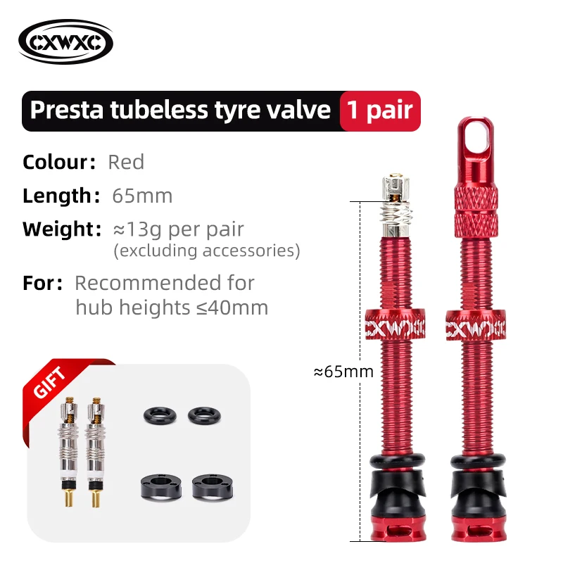 CXWXC 1 Paar Fiets Presta Ventiel 45/65/85mm Aluminium Ventiel Voor Tubeless Road/MTB/grindfiets Velg Ventiel Accessoires