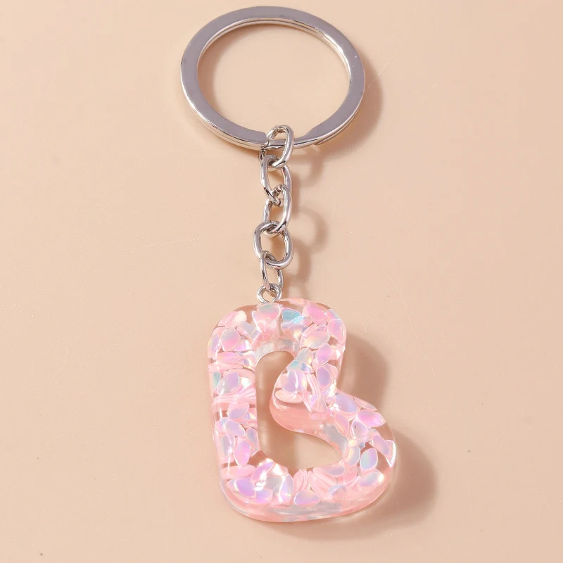 Mode Harz 26 Buchstaben A-Z Alphabet Schlüssel anhänger für Auto Schlüssel Souvenir Geschenke für Frauen Männer Handtasche Anhänger Schlüssel ringe DIY Zubehör – Detail 5