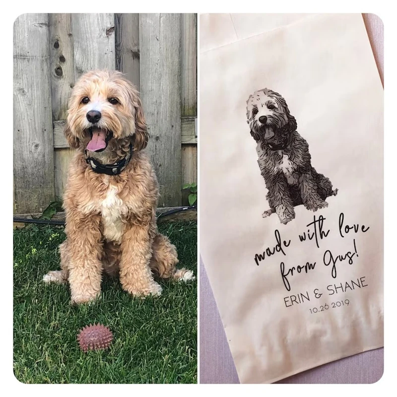 Dog Treat Favor Bag, Wedding Guest Favors Bulk, Custom Pet Favor Bag, Pet Name Thanks for Celebrating My Humans, Doggie Bag