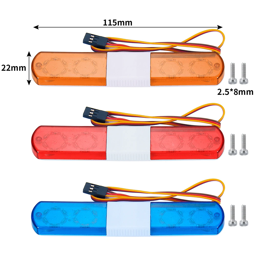 MIBIDAO 115mm/145mm RC Car Lights Police Alarming Multi-function Flashing Light for 1/8 1/10 RC Crawler Car Kyosho Tamiya TRX4