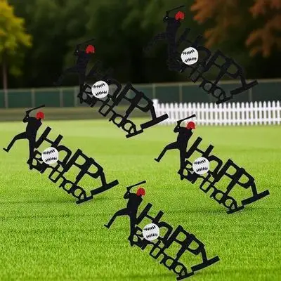 5Pcs Baseball Cake Toppers Lightweight Small Size Decorative Party Cake Picks Birthday Ornaments Party Decorations