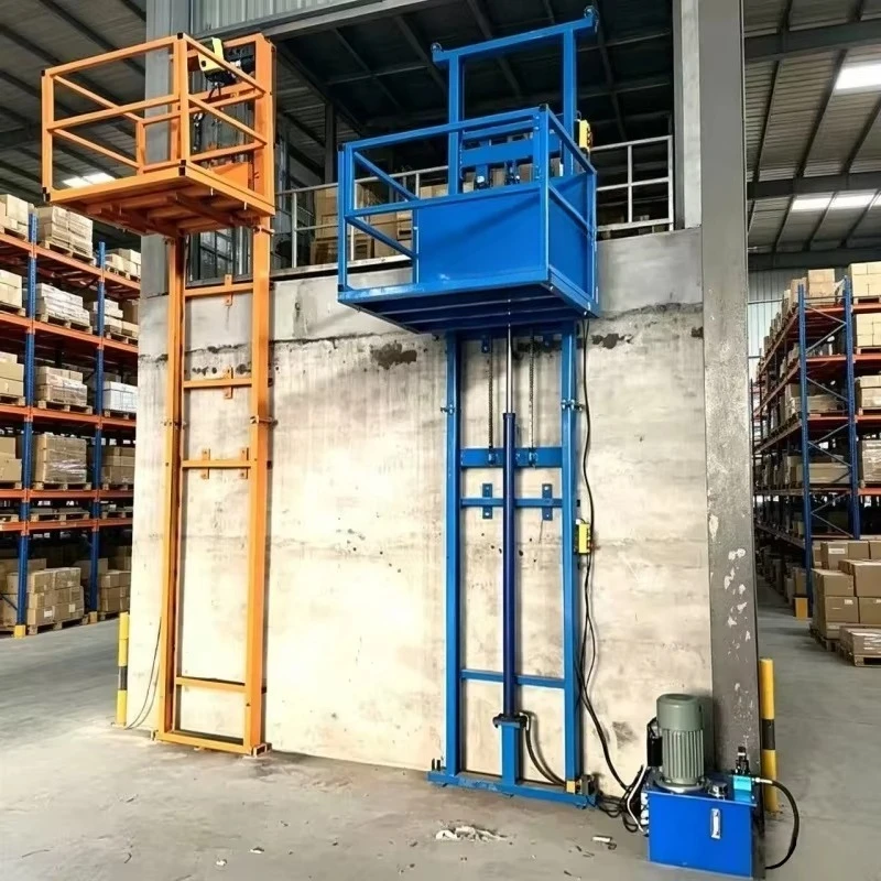 Electric Hydraulic Cargo Lift Small Home Lift Platform Elevator Lift Guide Rail Simple Warehouse Factory Use Customizable