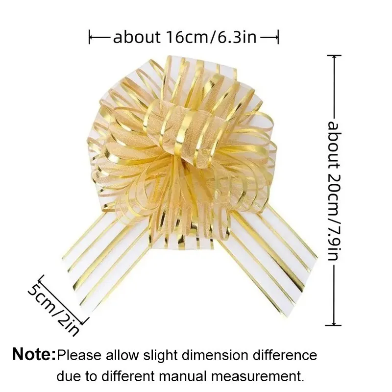 3/5/10PCS Large Organza Pull Bows Wedding Bow Pull Flower Gift Packing Candy Box DIY Birthday Party Wedding Car Christmas