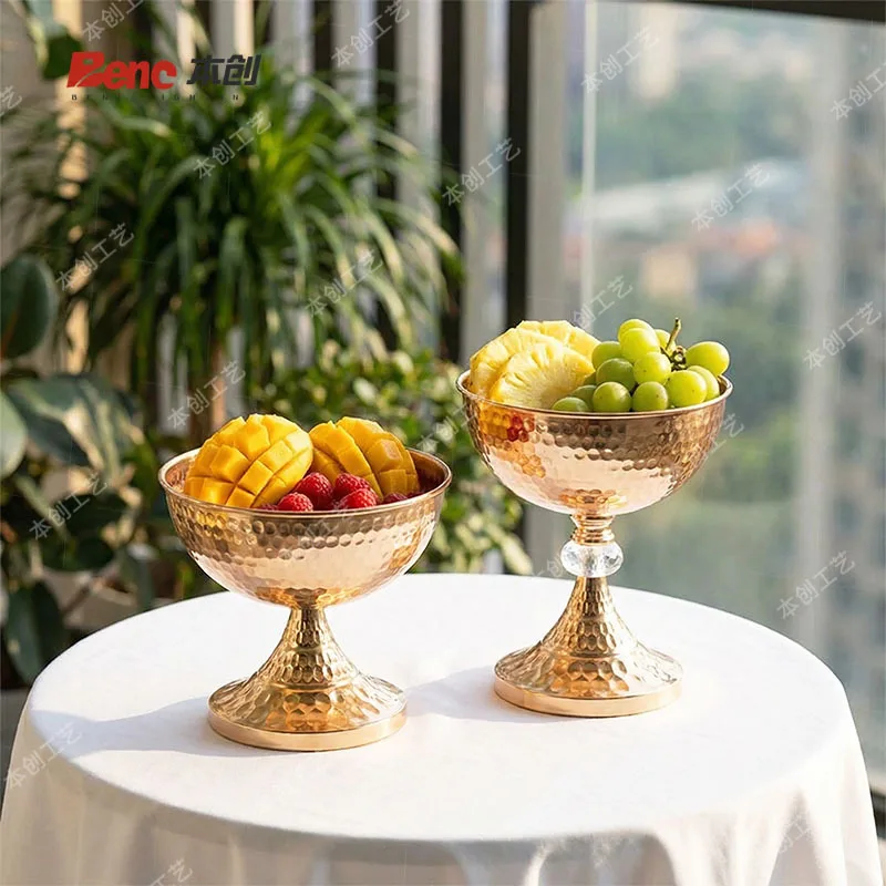 Light Luxury Fruit Plate, Tall Wrought Iron Candy Box, Wedding Main Table, Flower Ware, Home Snacks, Melon Seed Plate, Living Ro