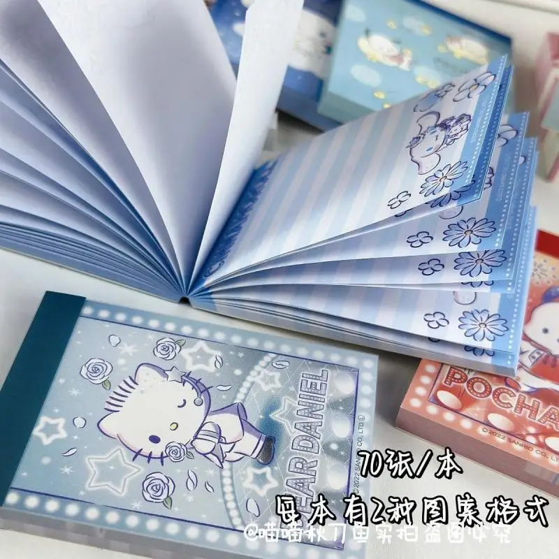 New Sanrio Sticky Notes Today\'s Japanese Cartoon Cute Cinnamoroll Pochacco Hellokitty Sticky Notes Kawaii Non Adhesive Notebook