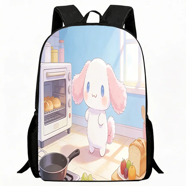 

Kids Bag Cinnamoroll Baking Print Children Backpack, Cute Kitchen Bread and Fruit Design School Bag, Lightweight Breathable Book
