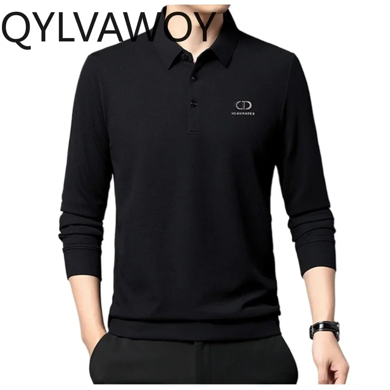 QYLVAWOY 100% cotton T-shirts for Men 2025 Summer Clothes Male Polo Shirt Fashion T-shirt Mens Short Sleeve Top Футболка Мужская