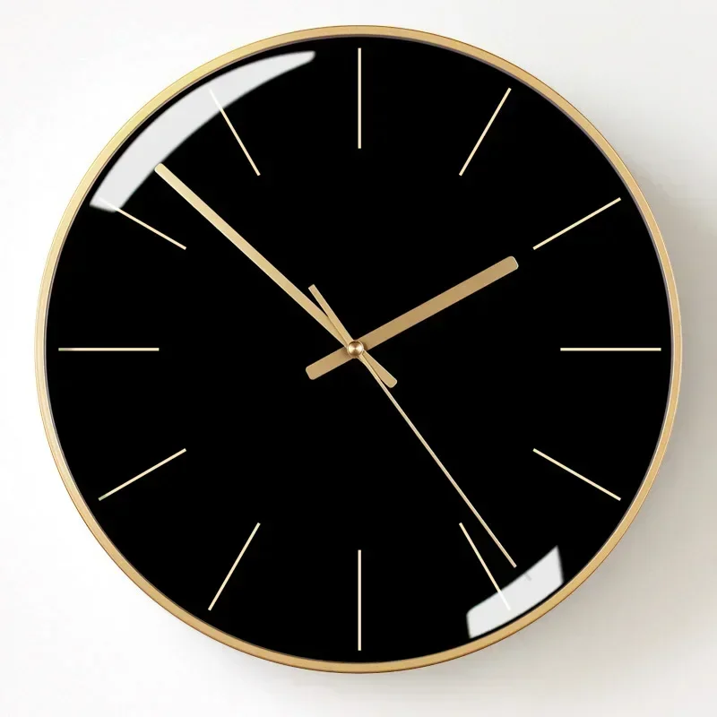 Nordic Silent Black Wall Clock Quartz Simple Living Room Watch Mechanism Creative Modern Decoration