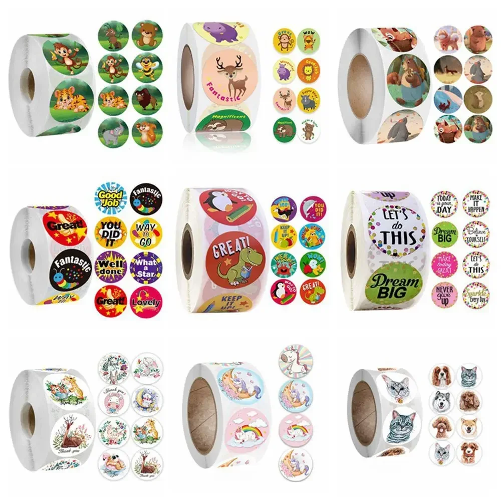 Stickers for Kids in 9 Designs. 1 Inch School on Sheets. Teacher Supplies Classroom Potty Training 4CF