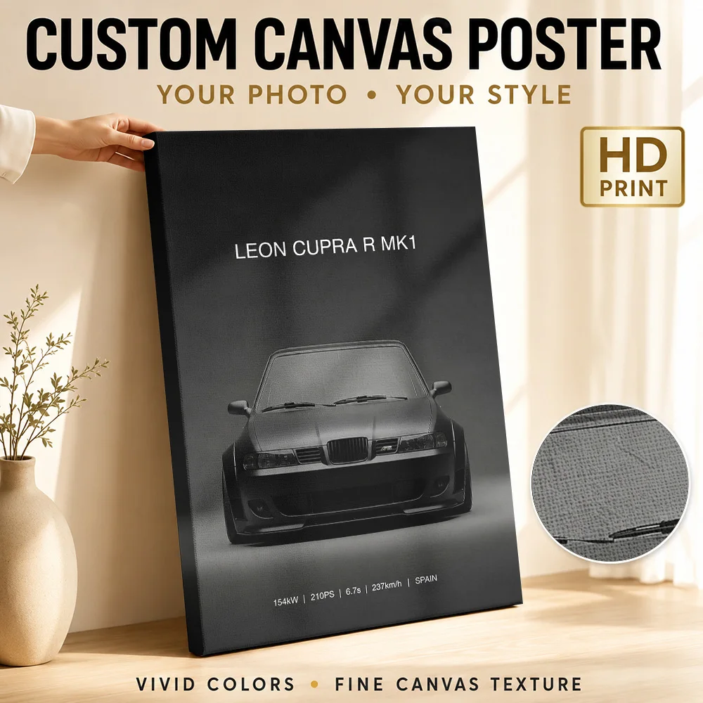 Black Spanish Leon R MK1 Framed Canvas Poster Personalized Photo Dynamic Illustration Style Man Cave Wall Paintings Decoration