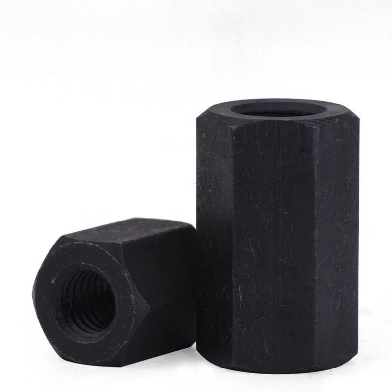 Schwarz 45 # Sechskant-Verlängerungsstange aus Kohlenstoffstahl, Verbindungsstück, Verbindungshülse, Rohrkupplungsmutter M8 M10 M12 M14 M16 M18~M48 – Detail 5