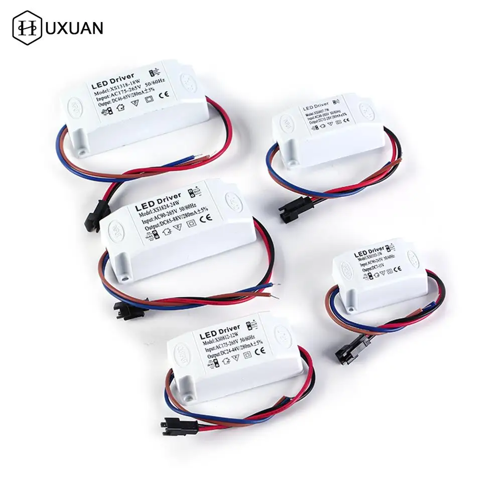 LED Constant Driver 1-3W 4-7W 8-12W 13-18W 18-24W 280mA Power Supply Light Transformers For LED Downlight Lighting AC90-256V