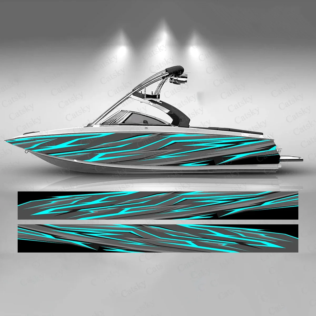 

Абстрактный дизайн трещин, красочная наклейка на лодку, модная наклейка на рыбную лодку, виниловая водонепроницаемая наклейка на лодку, графическая наклейка на лодку