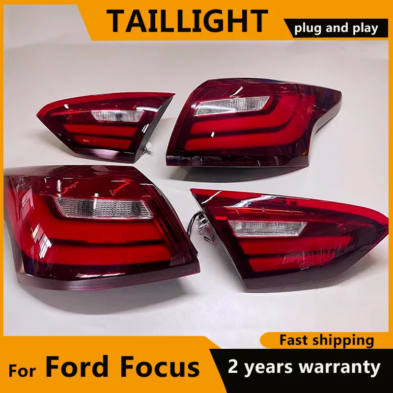 Tail Lamp for Ford Focus Tail Lights 2012 2013 2014 For Focus 3 Sedan LED Rear Lights DRL+Brake+Park+Signal Stop Fog lights