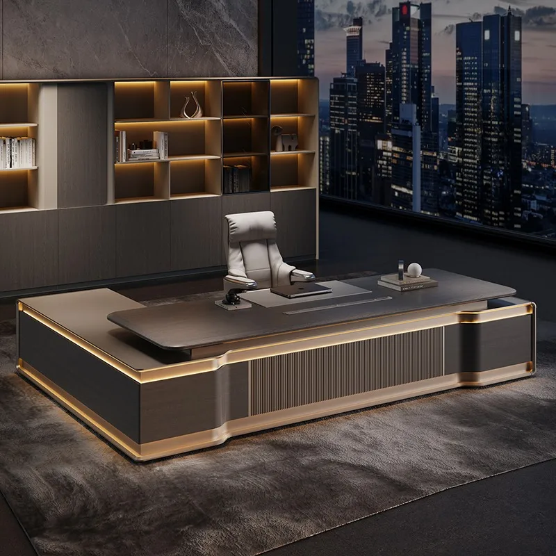 Luxury Boss Desk High-End Modern MDF Assemble Office Desks Minimalist Design Modular Healthy Customizable Colors CEO's Office