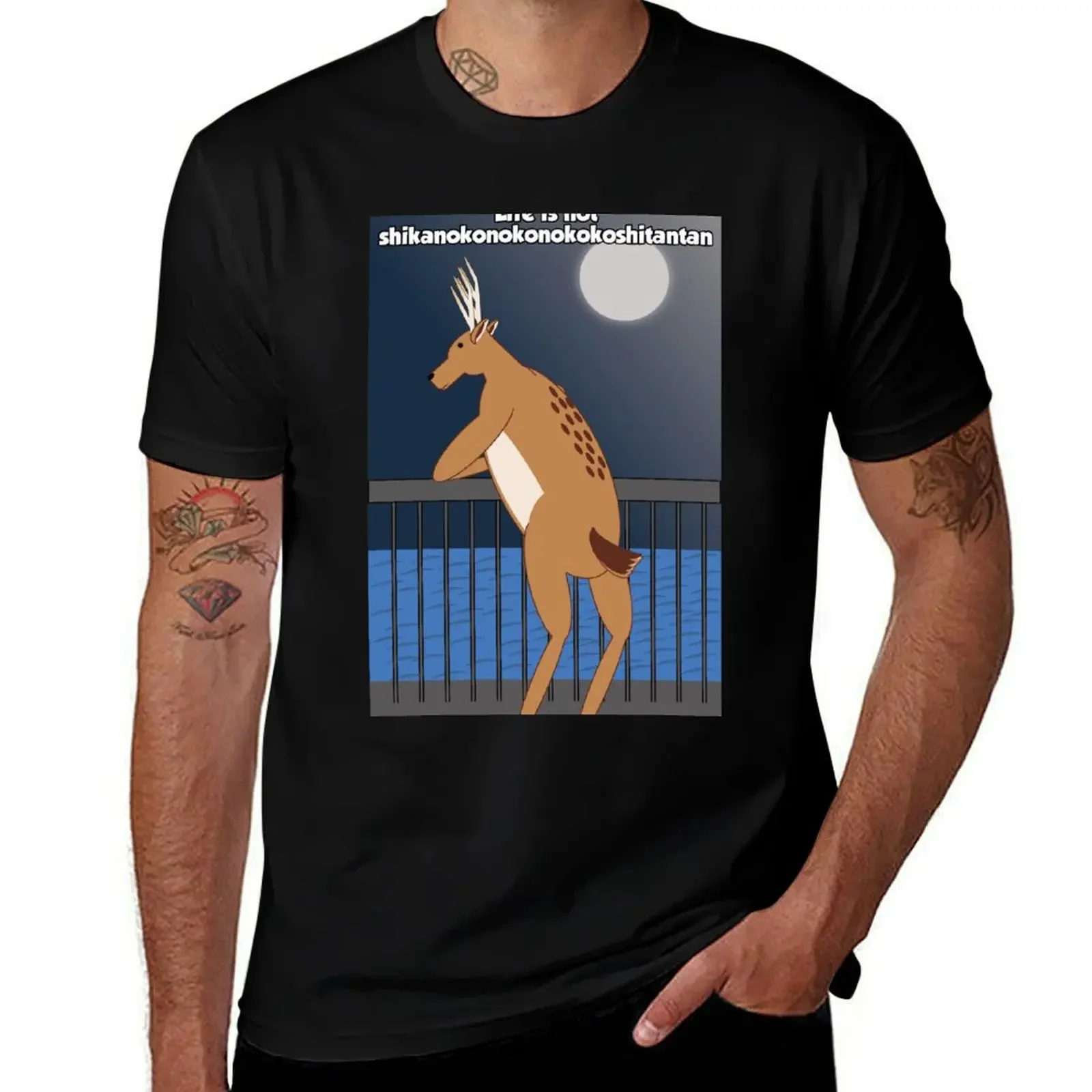 

My Deer Friend Nokotan Parody T-Shirt vintage anime shirt tops customs Men's t-shirt