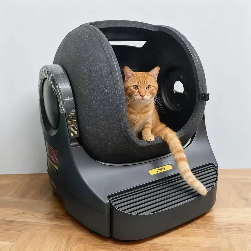 Smart Automatic Cat Litter Box Self Cleaning Rotating Design LLDPE Material OEM ODM Custom Pet Supplies Mass Production