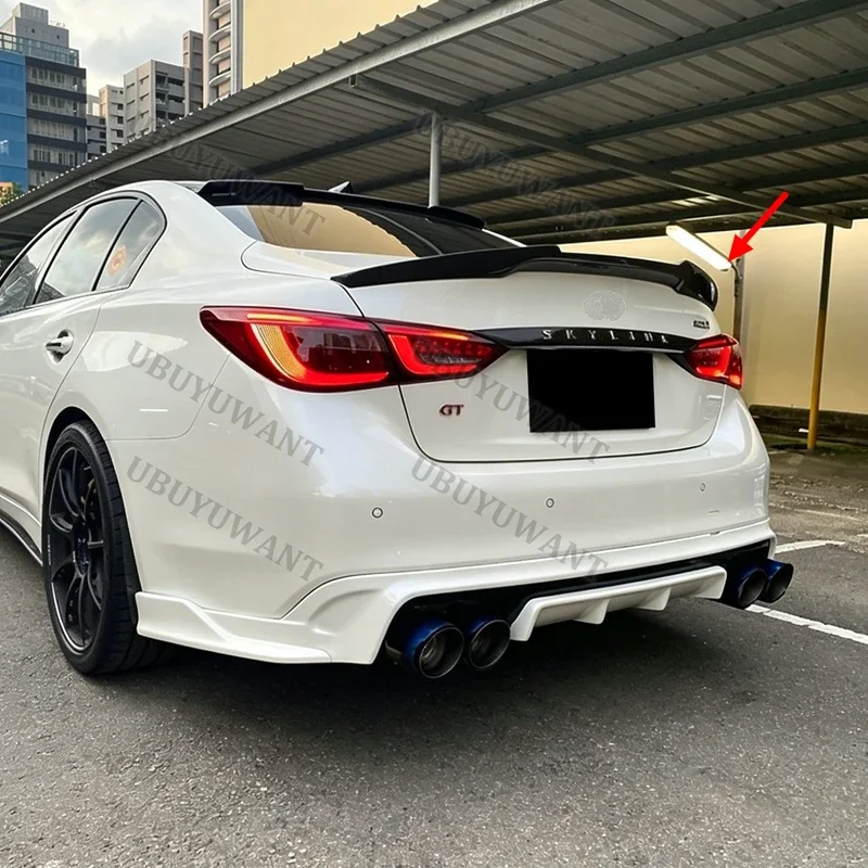 For Infiniti Q50 Q50S Q50L M4 Style Carbon Rear Trunk Lip Carbon Fiber Wing Spoiler Car Styling Original Factory 2013-2023