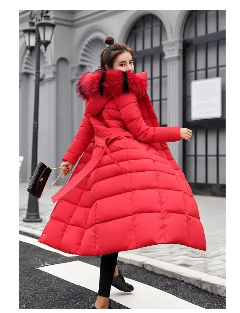 

Winter Clothes Women Fur Quilted Jackets 2024 Fashion Thicke Warm Long Coat Parka Puffer Hooded Down Snow Outwear ERFW969