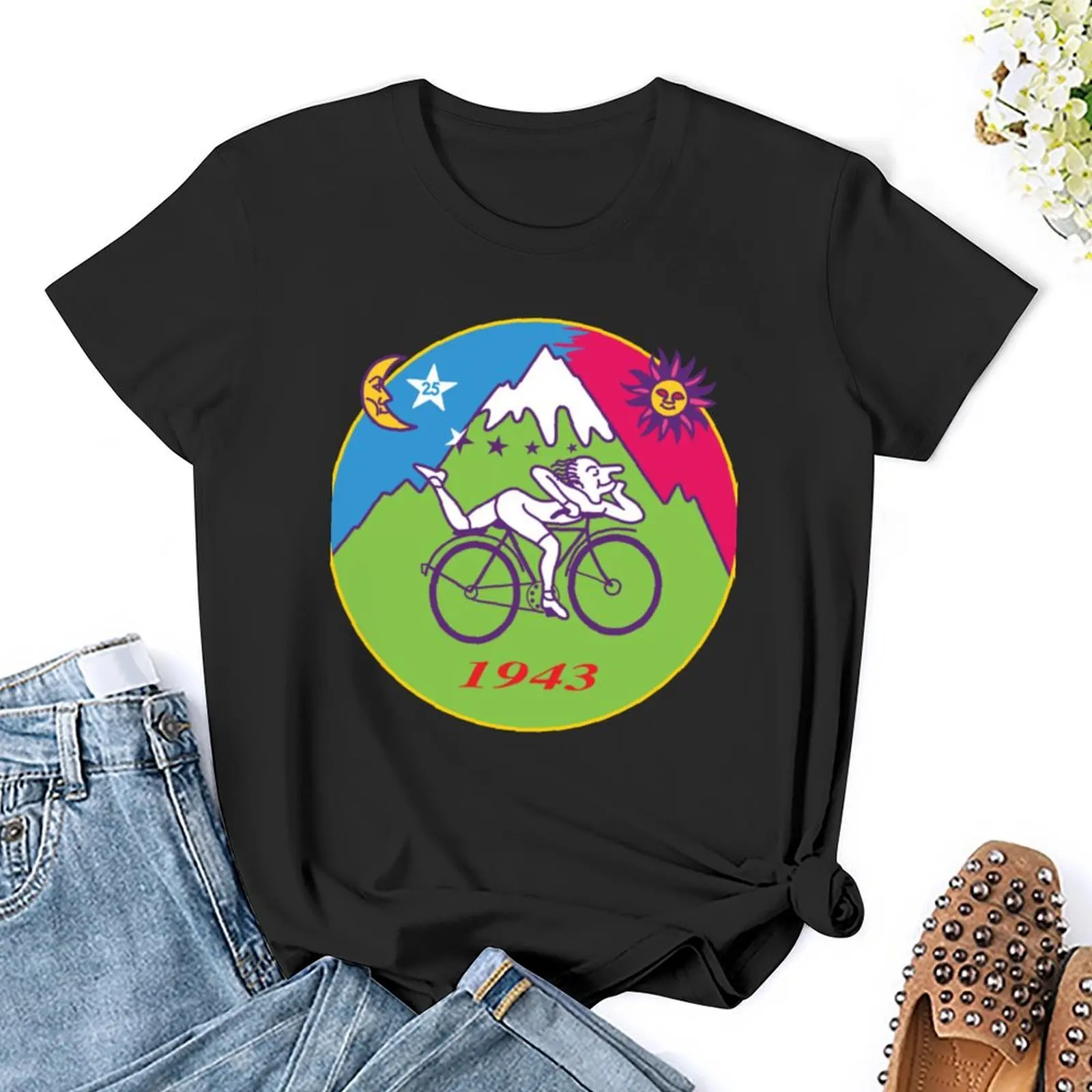 Albert Hofmann rower Day LSD 1943 t-shirt słodkie ubrania ubrania vintage koreańskiej mody letni top kobiety mody