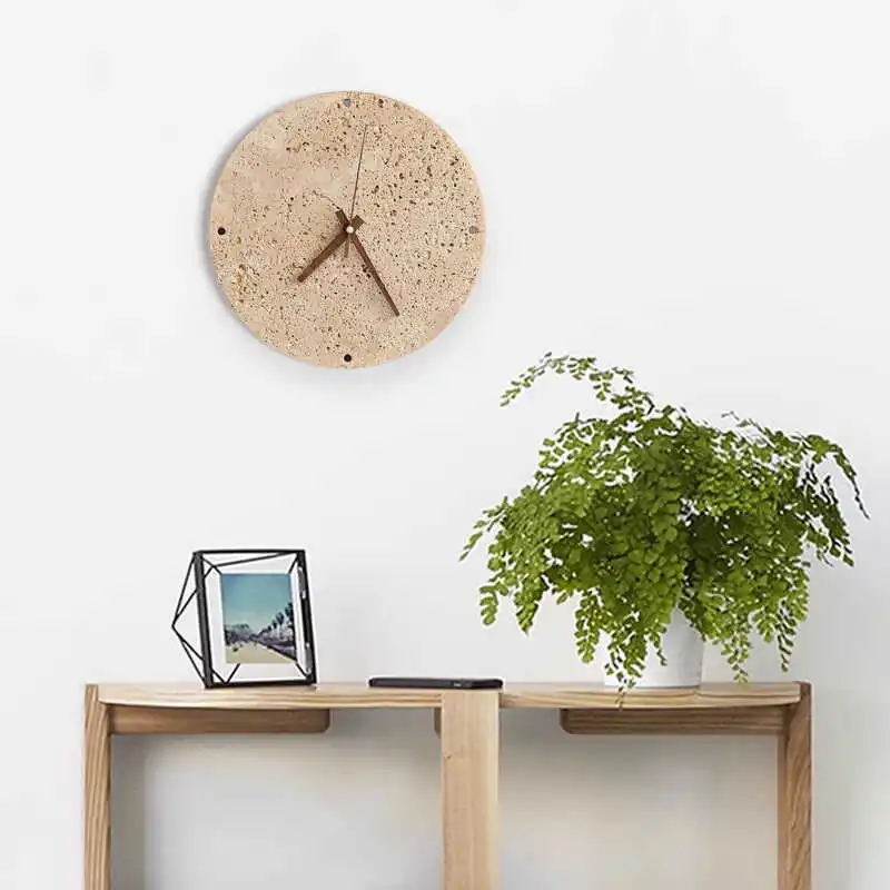 

Clock, yellow circumlibrill, bedside wall lamp, round clock, stairwell, Japanese wabi-sabi style living room ambient light