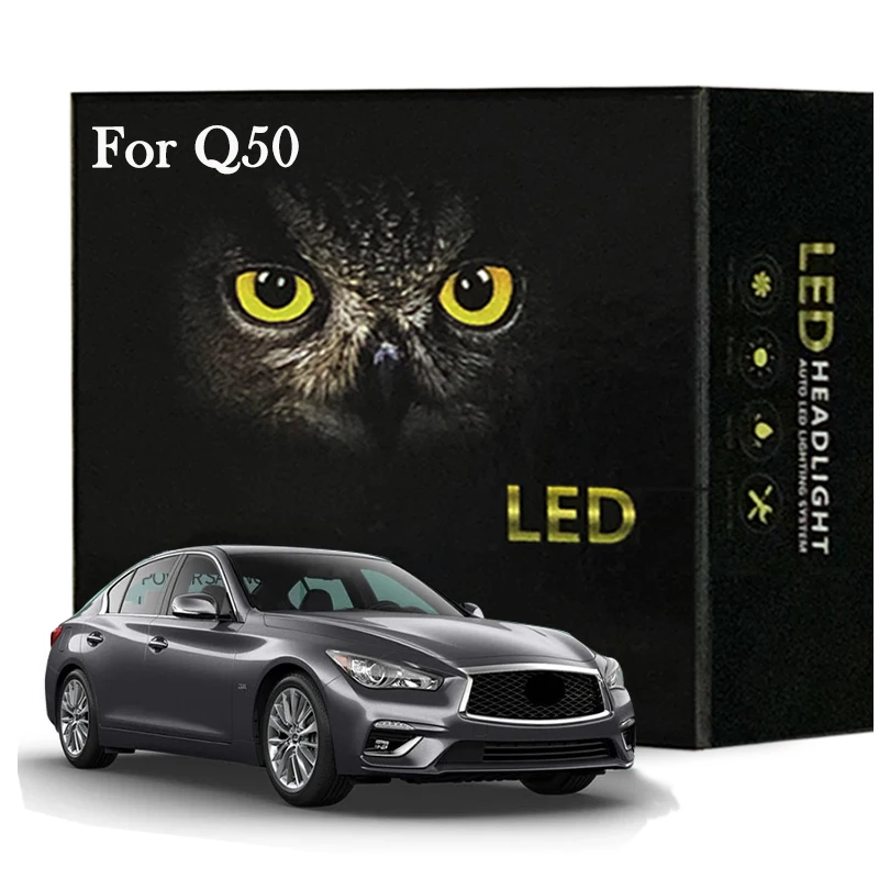 

14Pcs Car Led Interior Light Kit For Infiniti Q50 2014 2015 2016 2017 2018 2019 2020 2021 Indoor Light Canbus No Error