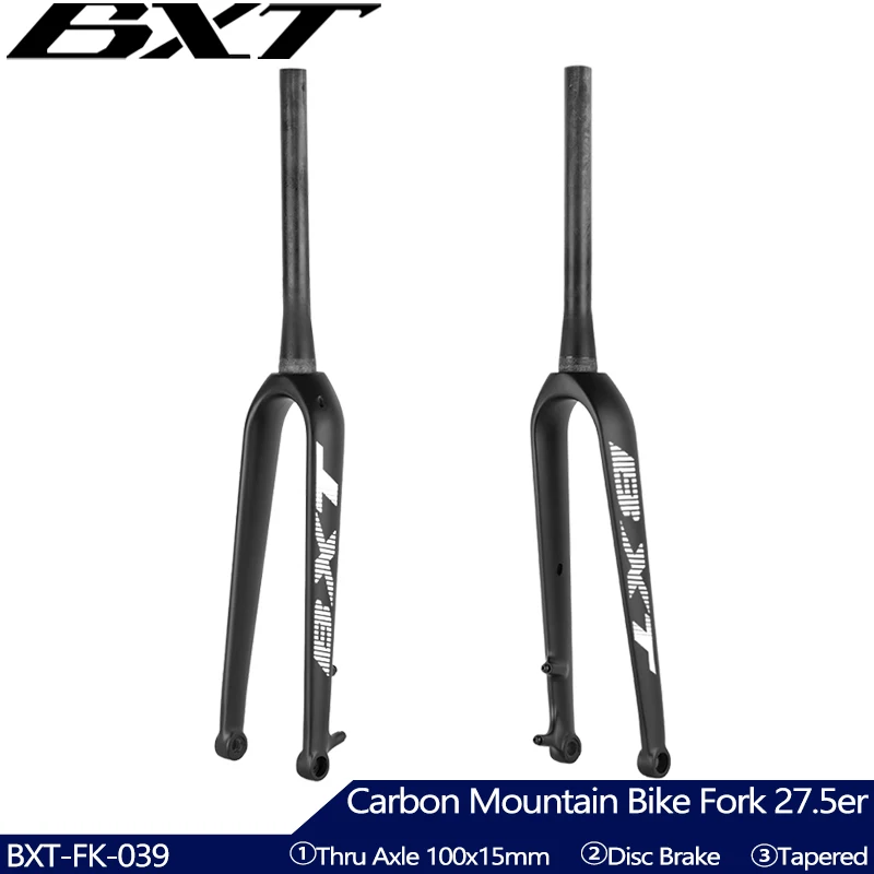 Carbon Gravel Bicycle Fork, 27.5er Disc Brake, Road Bike Frame, 700C Thru Axle, MTB Tapered, Full Carbon Mountain Bike Fork, M15