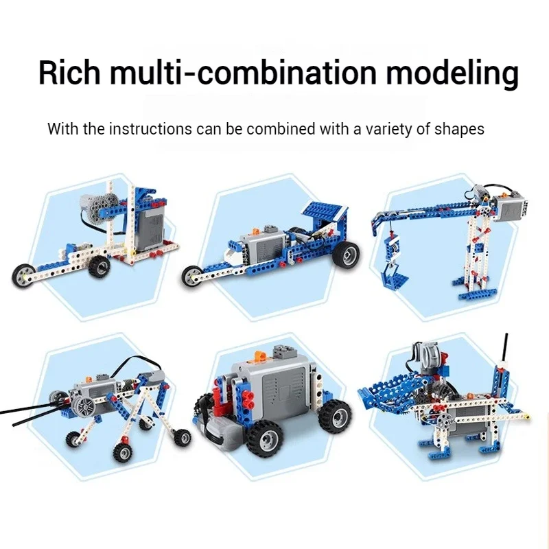 9686 Technical Parts Multi Technology Programming Educational MOC Small Building Blocks Power Function Set Learn Building Blocks