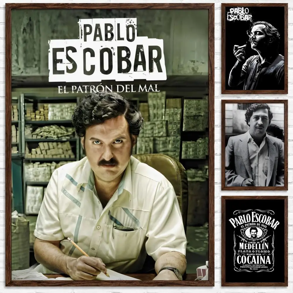 Historical Figure Pablo Escobar Poster Self-adhesive Waterproof Paper Sticker Art Coffee House Bar Room Wall Decor