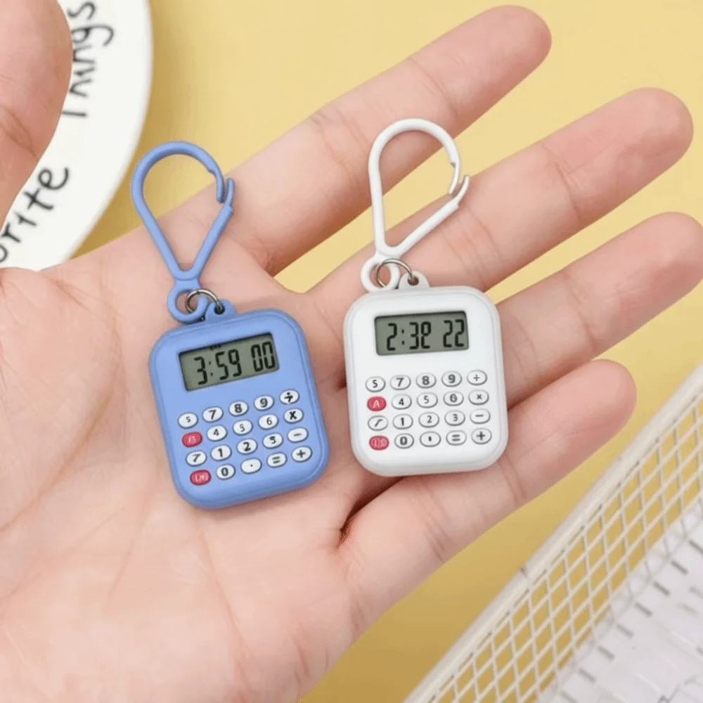 Multifunctional Mini Calculator Portable 8 Digits Display Electronic Calculator Silent Button Lightweight Keychain Calculator