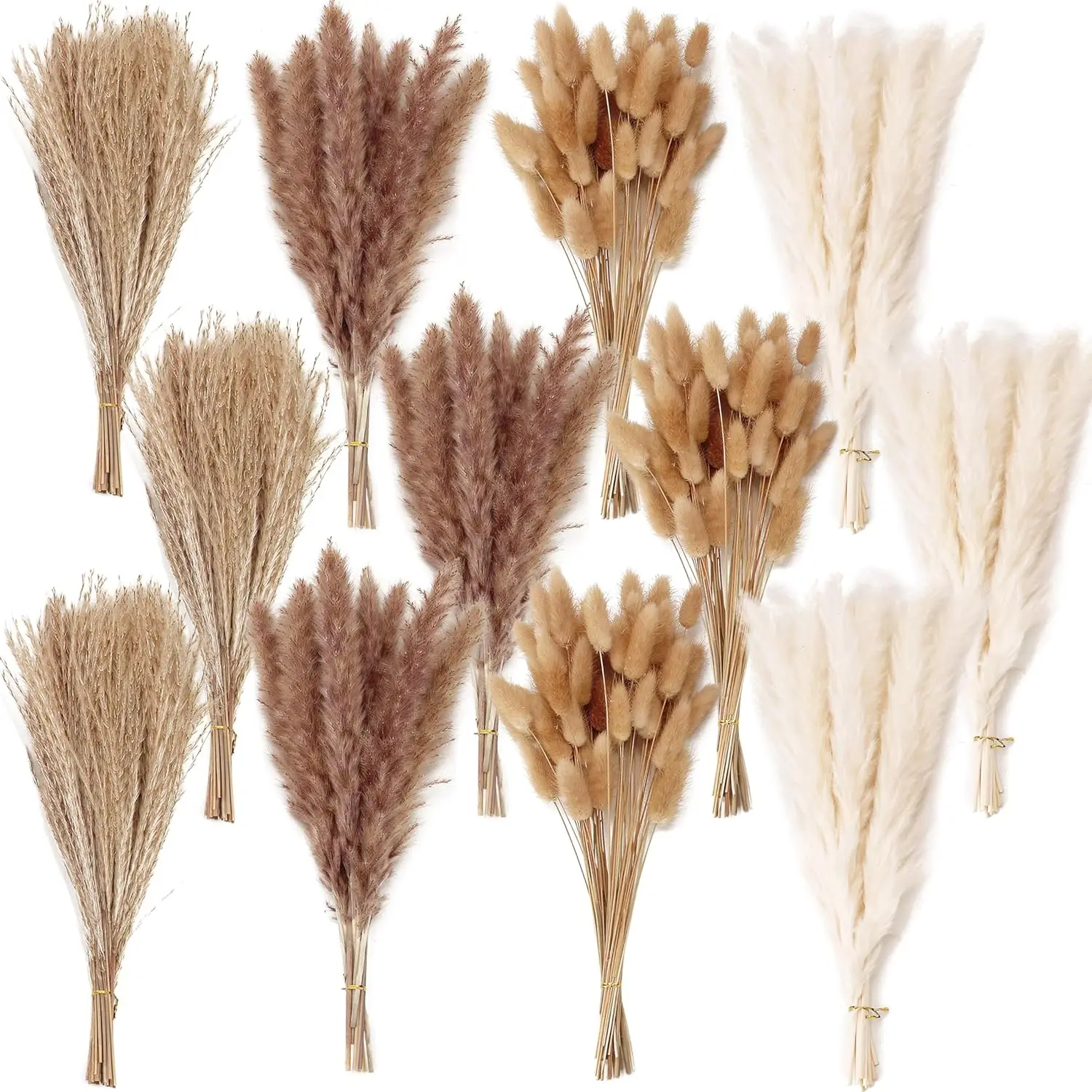 

300 PCS Dried Flower Bouquet – Pampas Grass, Floral Decor for Home, Wedding, and Boho Style | Perfect