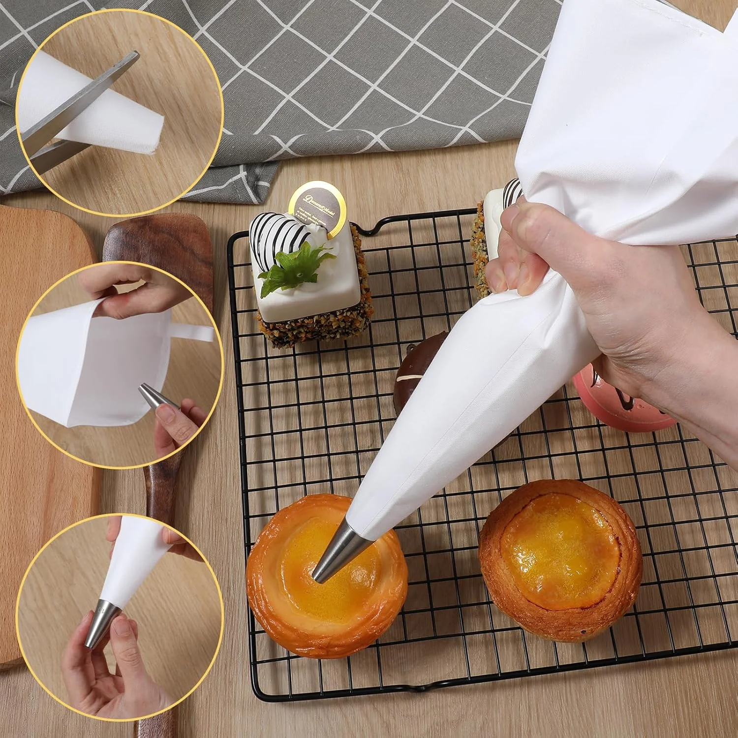 1pc Reusable Thickened Waterproof Cloth Resistant Baking Piping Bag-in Various Size for DIY Creamfor Cake Decorating&Baking Tool