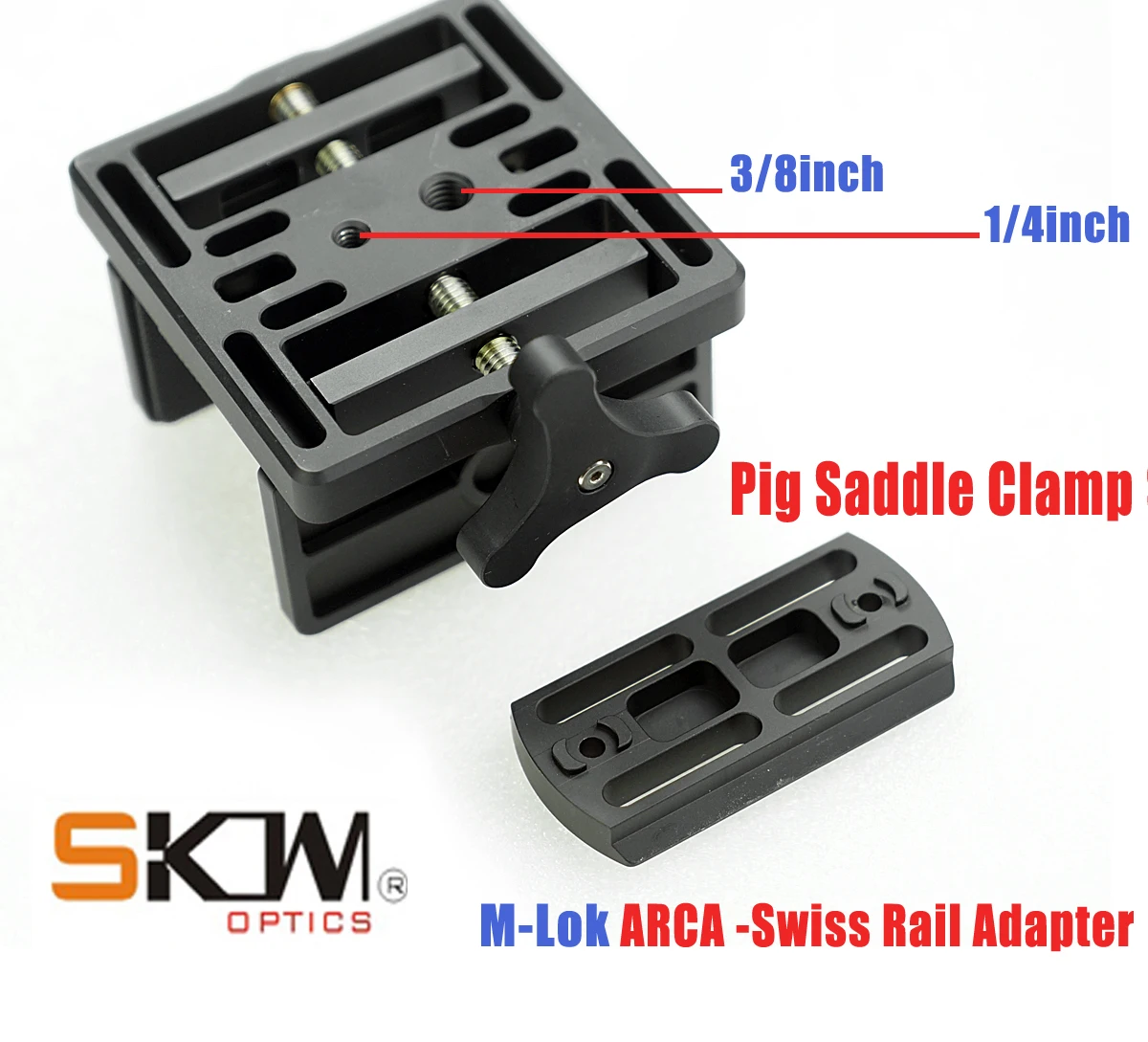 SKWoptics-Pig Saddle Clamp, Aluminum Shooting Tripod System, M-Lok Arca-Swiss Rail Mount Adapter,